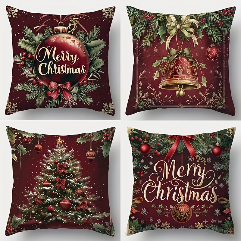 Your Home Textiles - Şenlikli Noel Yastık Kılıfları: Evinizi Holly,