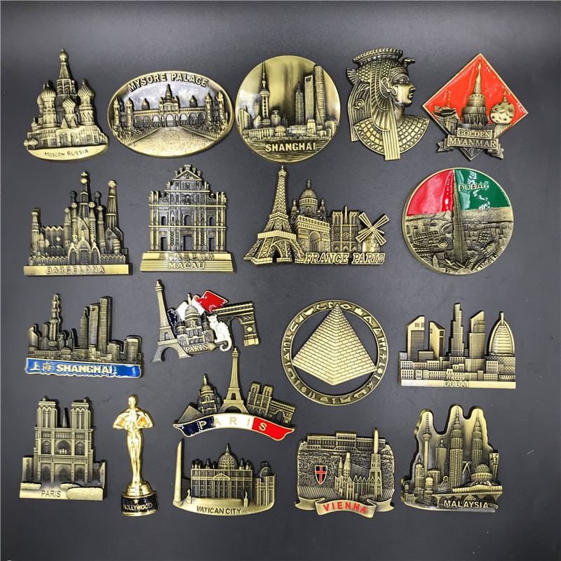 Home Textiles France - Fransa Paris Metal 3D sevimli mıknatıs