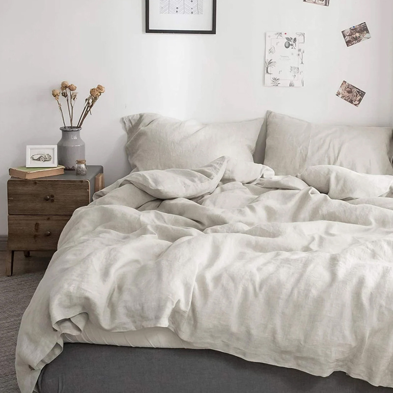 Quality Home Textiles - %100 Keten Yatak Örtüsü Taşlanmış Fransız