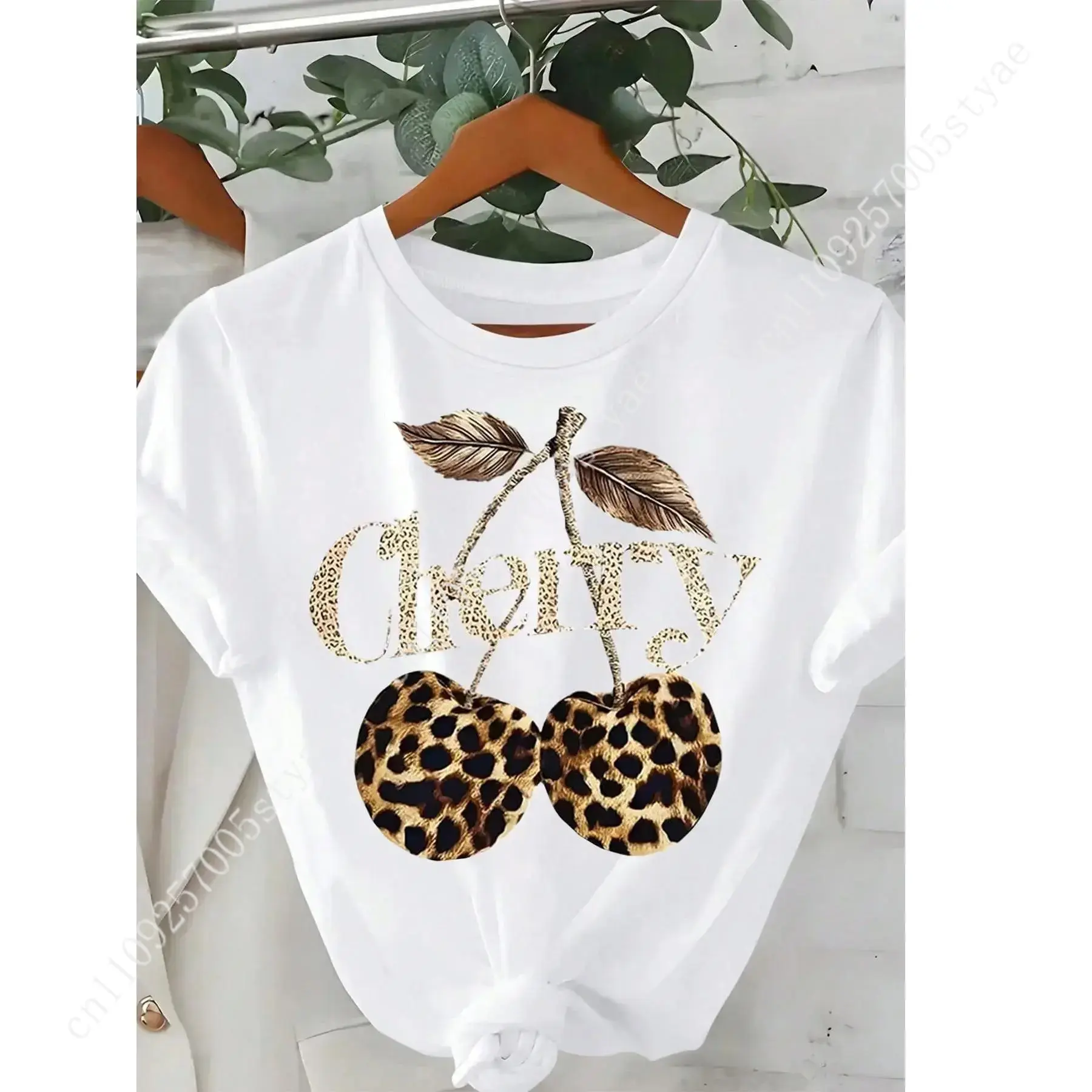 Quilt Cotton Summer - Kadınlar için Kiraz ve Leopar Desenli