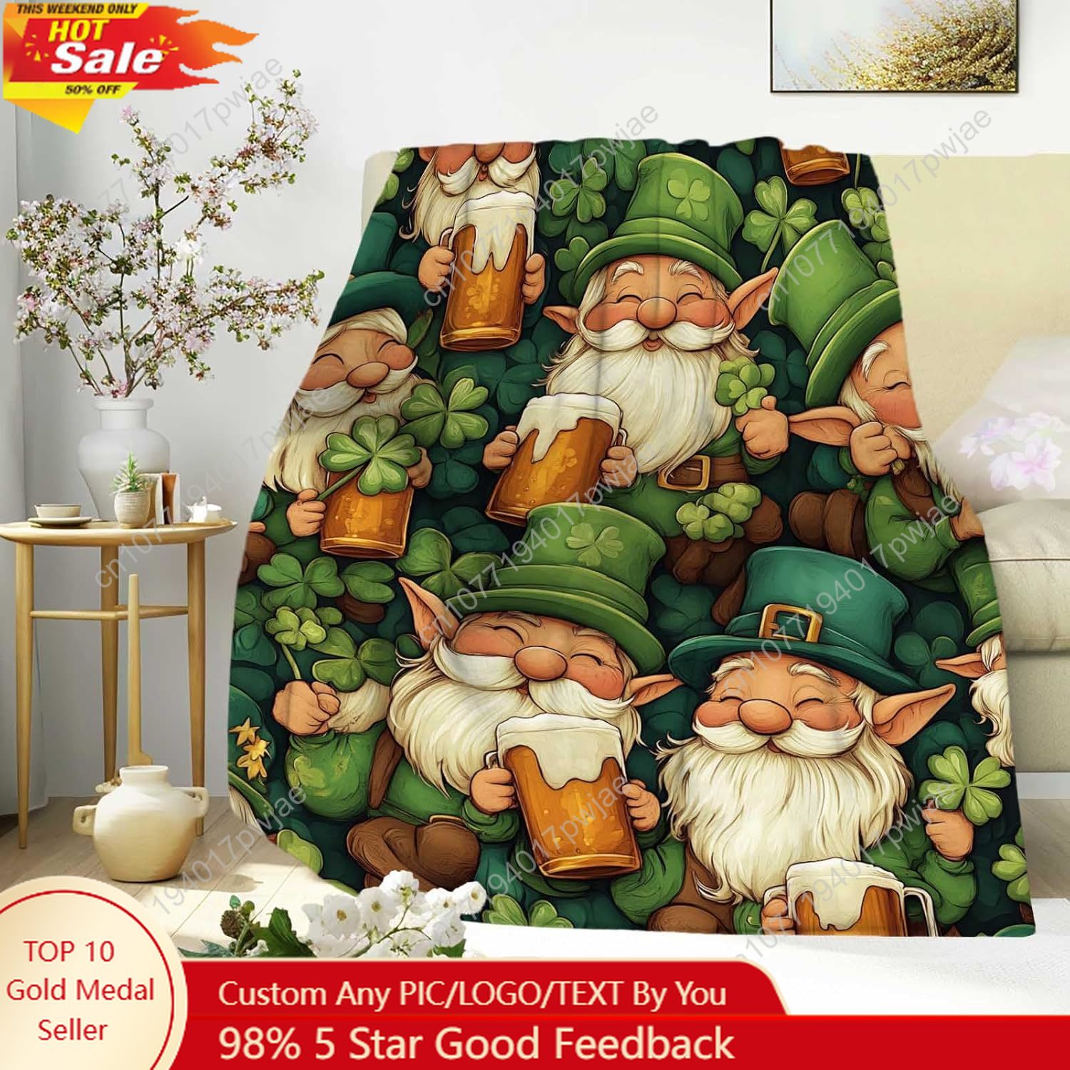 Home Textiles Towel - Aziz Patrick Günü Gnome Battaniyesi, Bira