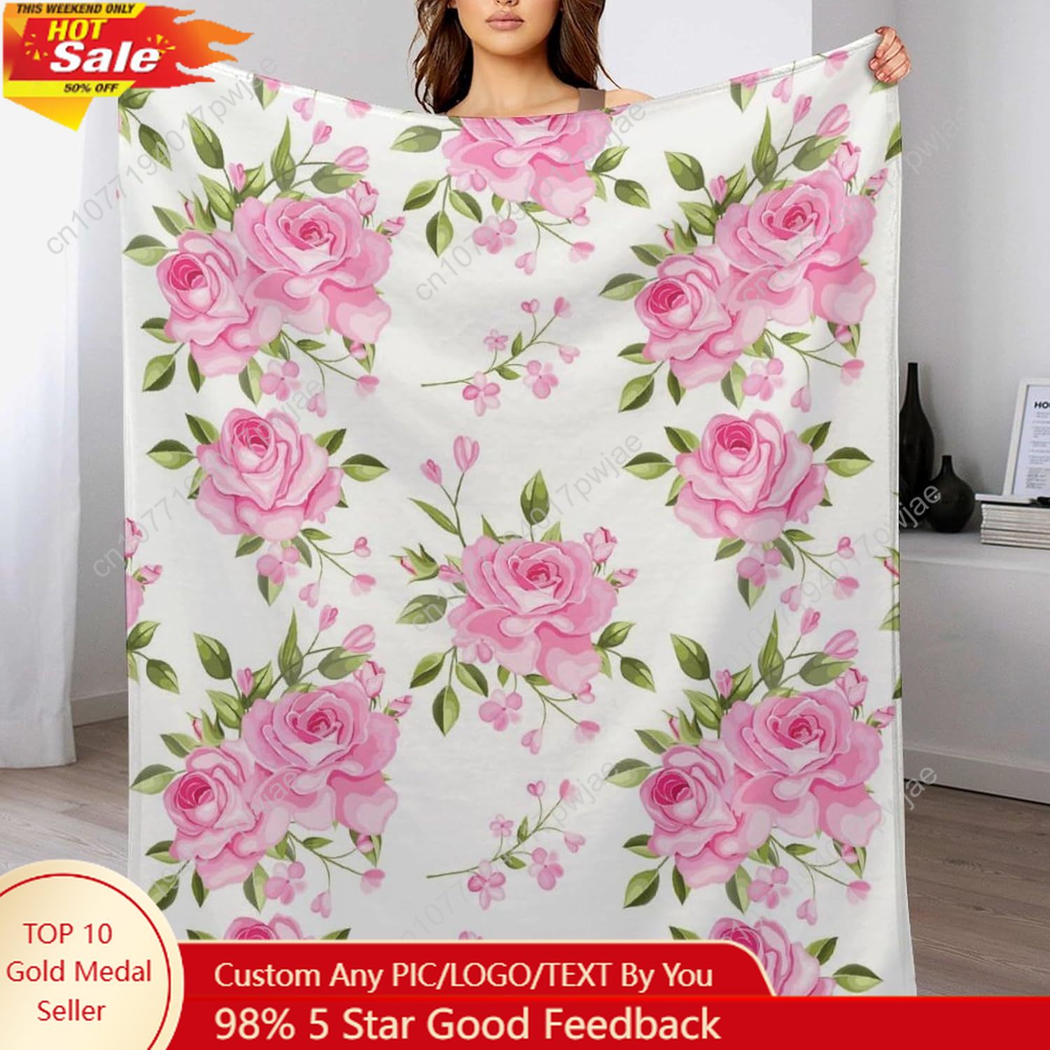 Pembe Çiçekli Battaniye Çiçek  - Home Textiles Towel incelemesi ve fiyatı